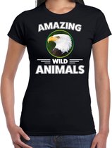 T-shirt zeearend - zwart - dames - amazing wild animals - cadeau shirt zeearend / arend roofvogels liefhebber M