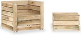 Decoways - 2-delige Loungeset pallet geïmpregneerd grenenhout