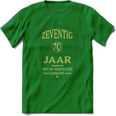 70 Jaar Legendarisch Gerijpt T-Shirt | Mos - Ivoor | Grappig Verjaardag en Feest Cadeau Shirt | Dames - Heren - Unisex | Tshirt Kleding Kado | - Donker Groen - S