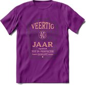 40 Jaar Legendarisch Gerijpt T-Shirt | Mos - Ivoor | Grappig Verjaardag en Feest Cadeau Shirt | Dames - Heren - Unisex | Tshirt Kleding Kado | - Paars - XXL