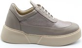 Veters Sneakers Dames maat 39/ Sneakers Dames maat 39/ Leren Sneakers Dames maat 39, Beige, Licht Beige, Zilver Beige,