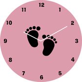 Geboorte klok, roze, ø30cm