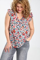 Paprika Dames Hemd in voile met bloemenprint - Blouse - Maat 50