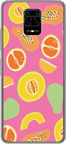 Geschikt voor Xiaomi Redmi Note 10 Lite hoesje - Fruit - Patronen - Roze - Siliconen Telefoonhoesje