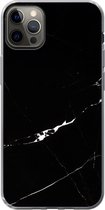Coque iPhone 12 Pro Max - Marbre - Zwart - Pierres naturelles - Siliconen