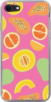 Geschikt voor iPhone 8 hoesje - Fruit - Patronen - Roze - Siliconen Telefoonhoesje
