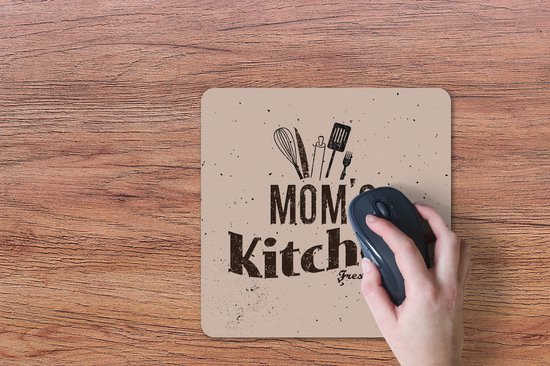 Muismat 30x30 cm - Mousepad Keuken - Moeder - Eten - Muismatten - Cadeau voor vrouw