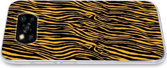 Coque Xiaomi Poco X3 Pro - Imprimé tigre - Zwart - Oranje - Coque de téléphone en Siliconen