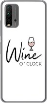 Geschikt voor Xiaomi Redmi 9T hoesje - Wine o 'clock - Spreuken - Quotes - Wijn - Siliconen Telefoonhoesje