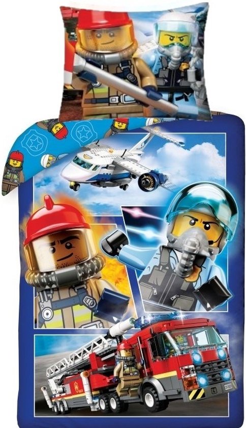Lego City - Dekbedovertrek - Eenpersoons - 140 x 200 cm - Multi - Copy - LEGO