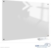 Whiteboard Glas Solid White 120x150 cm + Starter Kit | Whiteboard van glas | Incl. accessoires pakket | Sam Creative whiteboard
