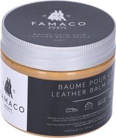 Famaco meubel leder poets cream - Leather balm 300 ml kleur donker bruin. Baume Lederen balsem herstelt: lederen meubels, kleding en lederwaren.