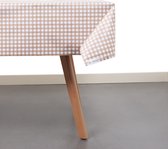Raved Tafelzeil Boerenbont Ruit Beige  140 cm x  450 cm - PVC - Afwasbaar