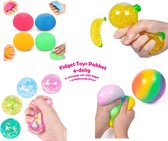 Fidget Toys pakket - 4 delig - onder de 20 euro - Stressbal regenboog - Stressbal Foamballetjes - Stressbal waterparels - Stressbal scheerschuim