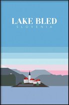 Walljar - Lake Bled Slovenia II - Muurdecoratie - Poster met lijst