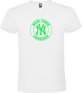 Wit T-shirt ‘New York Yankees’ Groen Maat M