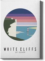 Walljar - White Cliffs Of Dover United Kingdom Night III - Muurdecoratie - Canvas schilderij