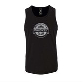 Zwarte Tanktop sportshirt met "Member of the Whiskey club" Print Zilver Size M