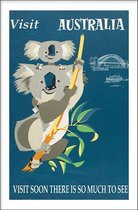 Walljar - Australië Koala's - Muurdecoratie - Poster