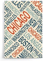 Walljar - Chicago Woord - Muurdecoratie - Poster