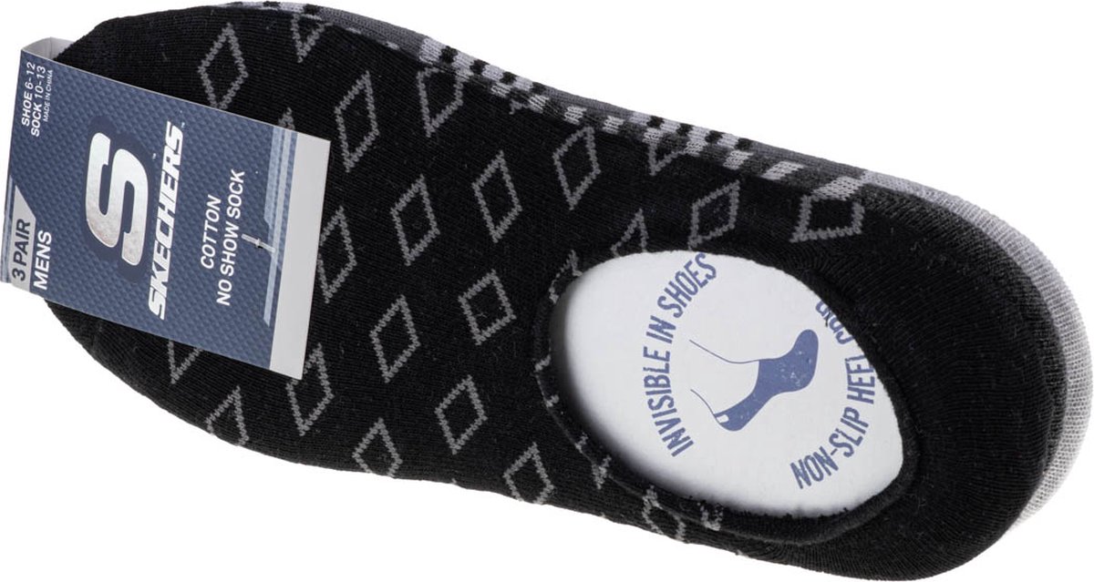 Skechers 3pk Mens Invisibles Socks  S113816-GRY, Mannen, Grijs, Sokken, maat: 41-46