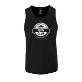 Zwarte Tanktop sportshirt met "Member of the Gin club" Print Wit Size M