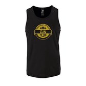 Zwarte Tanktop sportshirt met "Member of the Gin club" Print Goud Size XL