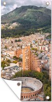 Tuinposter Luchtfoto van Bogota in Colombia - 30x60 cm - Tuindoek - Buitenposter