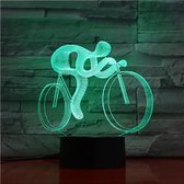 3D Led Lamp Met Gravering - RGB 7 Kleuren - Wielrennen