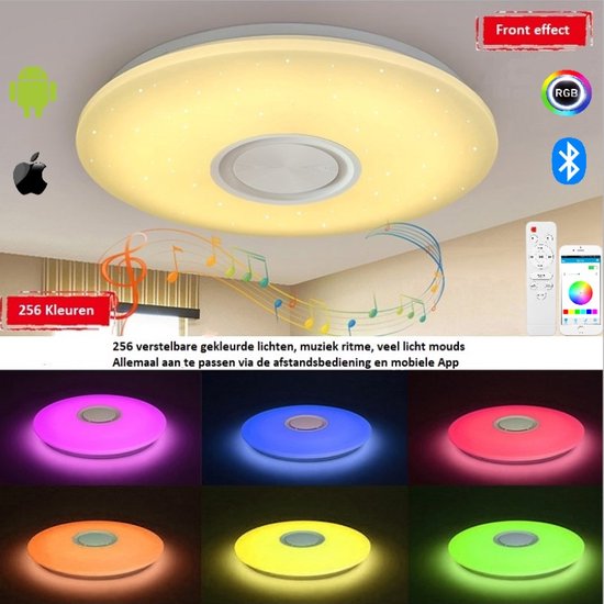 Product: Lifa - LED Plafondlamp met Bluetooth speaker - 24W led lamp - Ã˜ 40cm - RGB - Met App en afstandsbediening - 3000K-6500K - Nachtlamp en wekker - Ceiling light â€“ Slaapkamer lamp - Kinderlampen - Plafond verlichting - Smart lamp - Dimbaar, van het merk 