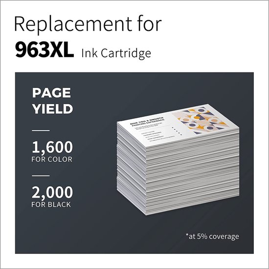 KINGJET 963XL Tintenpatronen Multipack, Wiederaufbereitet für HP 963