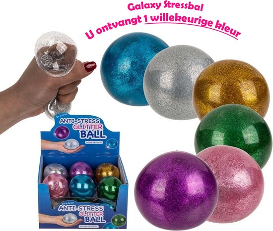 Balle anti-stress Galaxy Slime - 1 boule - Pour la main - 7 cm | bol.com