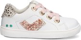 Bunnies JR Lucien Louw Meisjes Lage Sneakers - Wit Roze - Leer - Veters