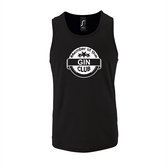 Zwarte Tanktop sportshirt met "Member of the Gin club" Print Wit Size XL