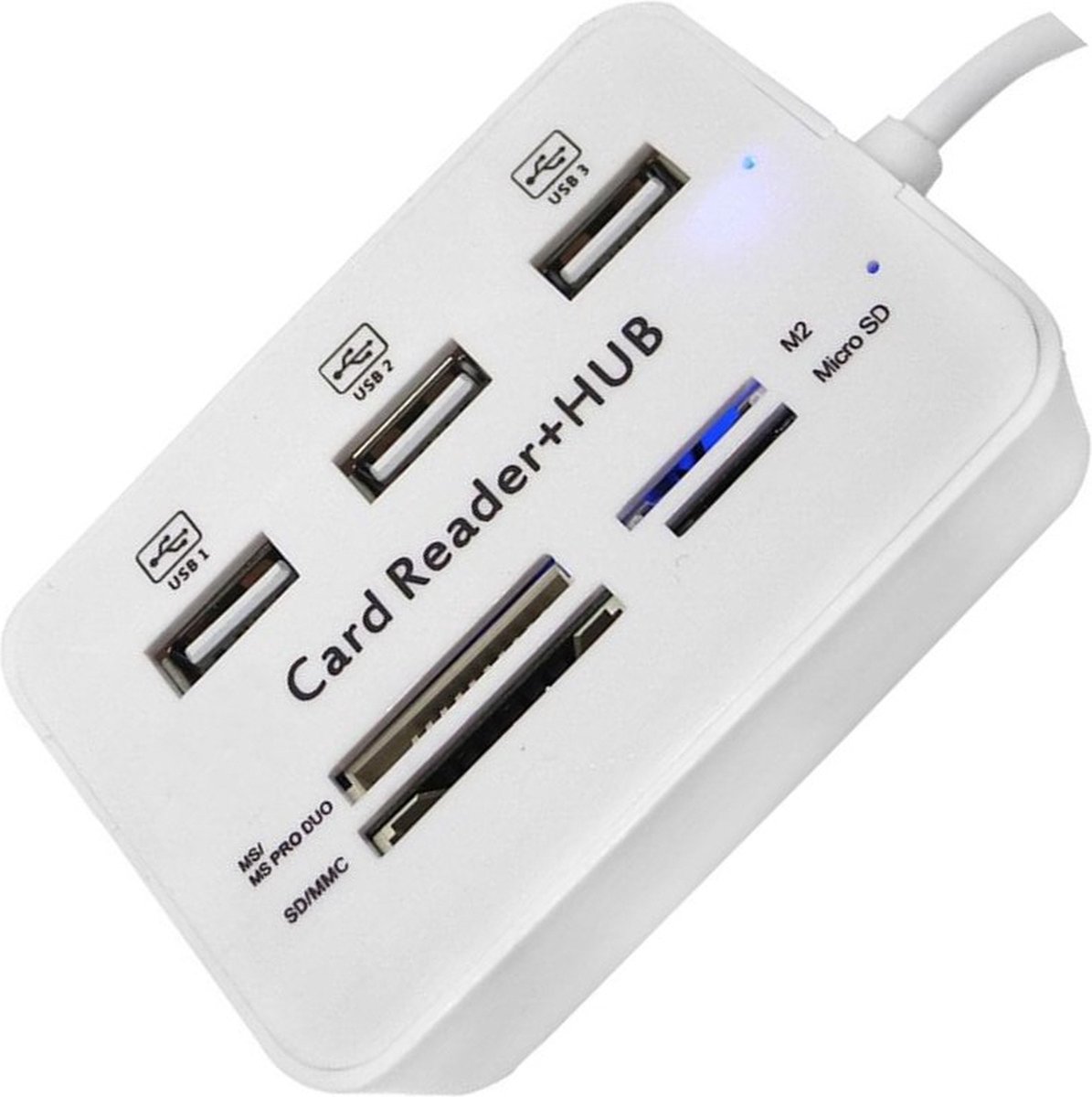 USB Hub 3 Poorten Splitter & Geheugenkaartlezer - SD/TF/Micro SD cardreader - USB2.0