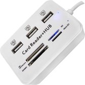 USB Hub 3 Poorten Splitter & Geheugenkaartlezer -  SD/TF/Micro SD cardreader - USB2.0