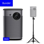 XGIMI Halo - Portable Mini Beamer Bundel + Portable Stand Tripod -Draagbare beamer projector met Harman Kardon speaker - Smart Beamer - Android TV - Google - Netflix Youtube Spotif