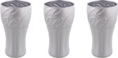 Bol.com Coca Cola metallic zilveren contour glazen 3 stuks aanbieding