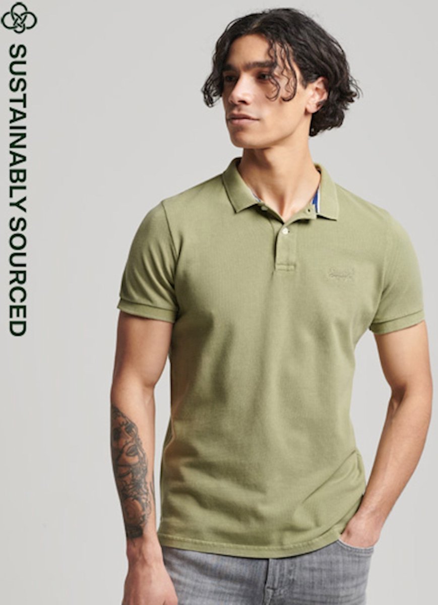 Superdry Poloshirt Vint Destroy Polo M1110322a Mannen Groen