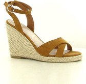 Sleehak Espadrille Sandalen Tan Micro