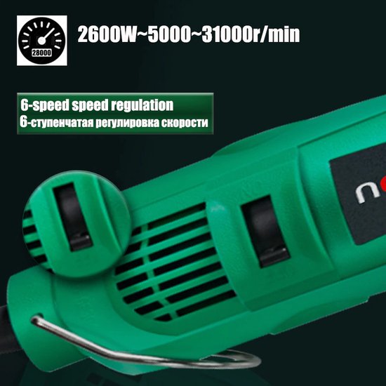Power Rotary Tool, 400 W elektrische slijpmachine Boormachine 6 posities Variabele snelheid Rotary Tool 220 V EU-stekker