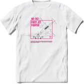 ME-262 Vliegtuig T-Shirt | Unisex leger Kleding | Dames - Heren Straaljager shirt | Army F16 | Grappig bouwpakket Cadeau | - Wit - XXL