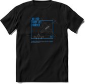 ME-262 Vliegtuig T-Shirt | Unisex leger Kleding | Dames - Heren Straaljager shirt | Army F16 | Grappig bouwpakket Cadeau | - Zwart - L