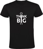 Think Big | Heren T-shirt | Zwart | Denk Groot | Het Grote Plaatje | Oplossingen | Problemen | Idee | Rijk | Succes | Quote | Spreuk | Mindset | Slim | Positief