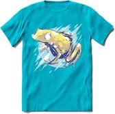 Dieren T-Shirt | Kikker shirt Heren / Dames | Wildlife frog kleding cadeau - Blauw - XXL