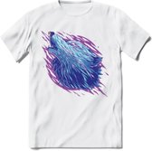 Dieren T-Shirt | Wolf shirt Heren / Dames | Wildlife wolven kleding cadeau - Wit - XL