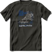 SU-35 Vliegtuig T-Shirt | Unisex leger Kleding | Dames - Heren Straaljager shirt | Army F16 | Grappig bouwpakket Cadeau | - Donker Grijs - XXL