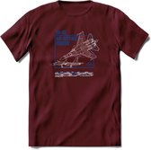 SU-35 Vliegtuig T-Shirt | Unisex leger Kleding | Dames - Heren Straaljager shirt | Army F16 | Grappig bouwpakket Cadeau | - Burgundy - M