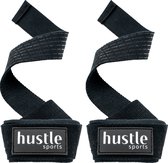 hustle - Zwarte Lifting Straps - met Padding en Anti-slip - Padded - Lifting Grips/Hooks - Deadlift Straps - Voor Fitness