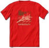 F-15 Vliegtuig T-Shirt | Unisex leger Kleding | Dames - Heren Straaljager shirt | Army F16 | Grappig bouwpakket Cadeau | - Rood - L